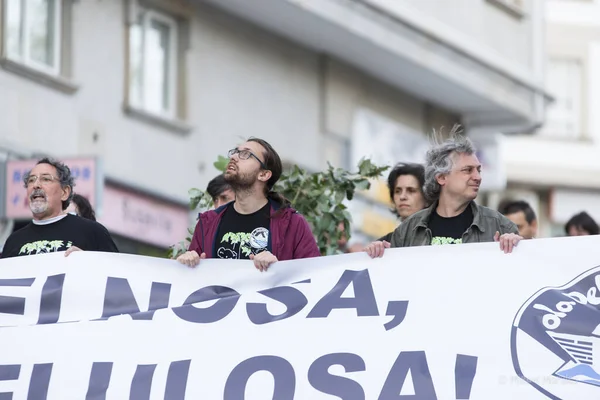 Pontevedra Hiszpania Czerwca 2017 Szczegóły Protestu Przeciwko Trwałości Przemysłu Zanieczyszczającego — Zdjęcie stockowe