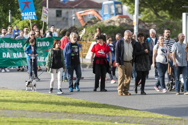 Pontevedra España Junio 2017 Detalle Protesta Ambiental Contra Permanencia Las —  Fotos de Stock