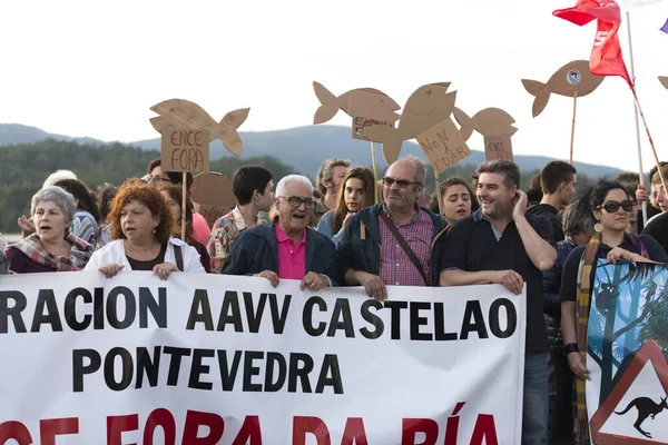 Pontevedra Spain June 2017 Detail Environmental Protest Permanence Pollution Industries — 图库照片