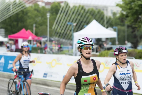 Pontevedra España Junio 2017 Detalle Del Campeonato España Triatlón Por —  Fotos de Stock