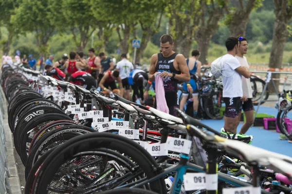 Pontevedra Spain June 2017 Detail Spanish Championship Triathlon Clubs Celebrated — Stock Photo, Image