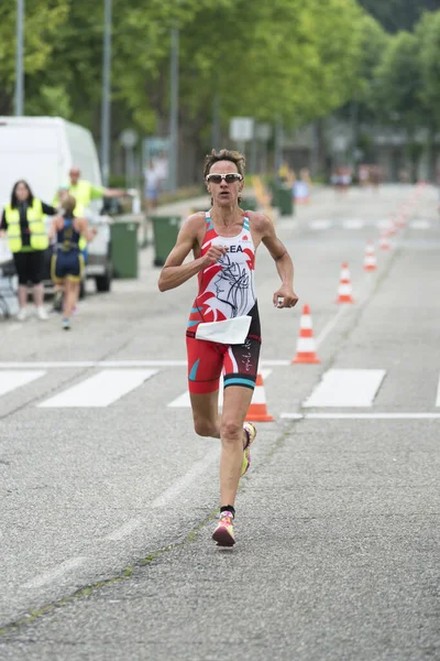 Pontevedra Španělsko Června 2017 Detail Španělské Mistrovství Triathlon Kluby Ulic — Stock fotografie