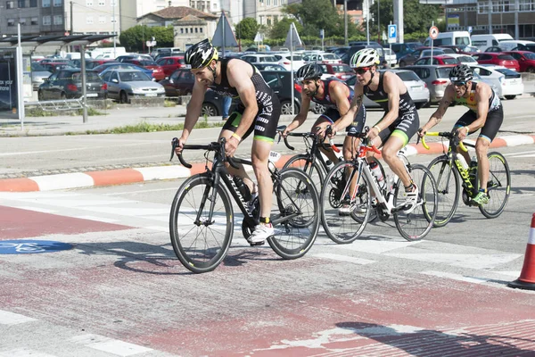 Pontevedra Spanien Juni 2017 Detalj Spanska Mästerskapet Triathlon Klubbar Firas — Stockfoto