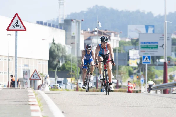 Pontevedra Spanien Juni 2017 Detalj Spanska Mästerskapet Triathlon Klubbar Firas — Stockfoto