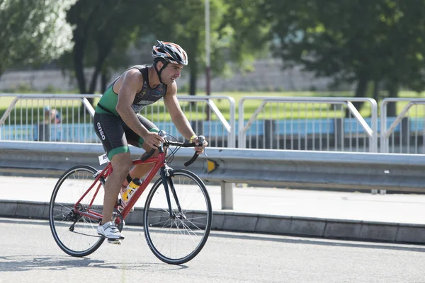 Pontevedra Spanien Juni 2017 Detalj Spanska Mästerskapet Triathlon Klubbar Firas — Stockfoto