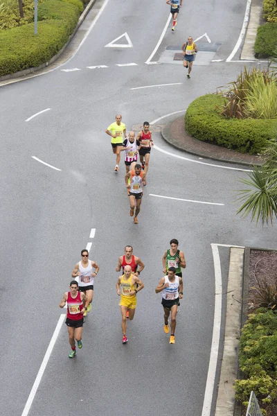 Pontevedra Espanha Outubro 2016 Detalhe Dos Participantes Meia Maratona Popular — Fotografia de Stock