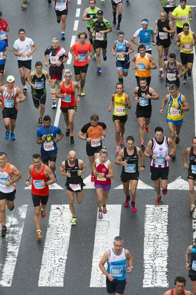 Pontevedra España Octubre 2016 Detalle Participantes Media Maratón Popular Ciudad — Foto de Stock