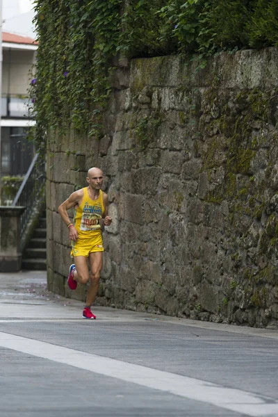 Pontevedra Espanha Outubro 2016 Detalhe Dos Participantes Meia Maratona Popular — Fotografia de Stock