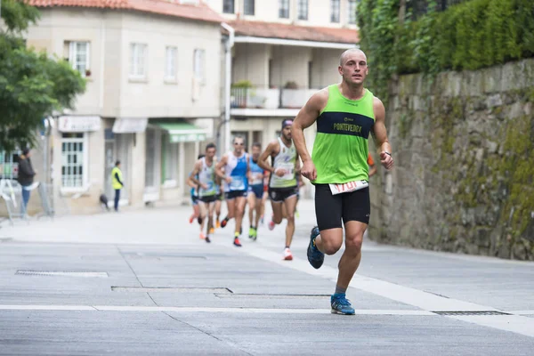 Pontevedra Hiszpania Października 2016 Szczegóły Uczestników Popularnego Half Marathon City — Zdjęcie stockowe