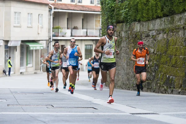 Pontevedra Spain October 2016 Detail Participants Popular Half Marathon City — стокове фото