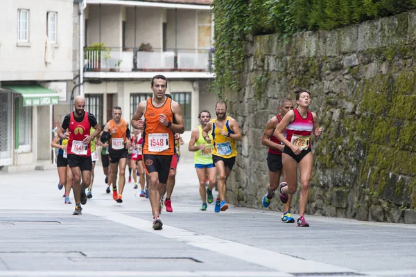 Pontevedra Spain October 2016 Detail Participants Popular Half Marathon City — стокове фото