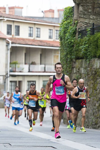 Pontevedra Espanha Outubro 2016 Detalhe Dos Participantes Meia Maratona Popular — Fotografia de Stock