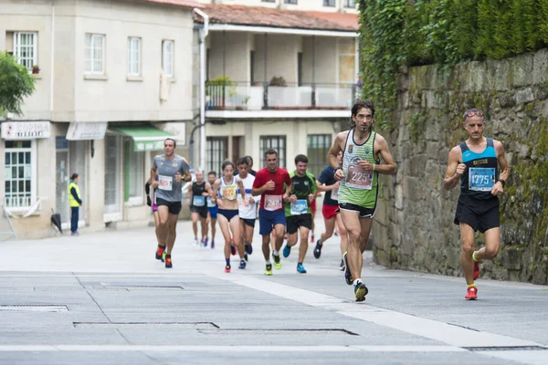 Pontevedra Spain October 2016 Detail Participants Popular Half Marathon City — стокове фото