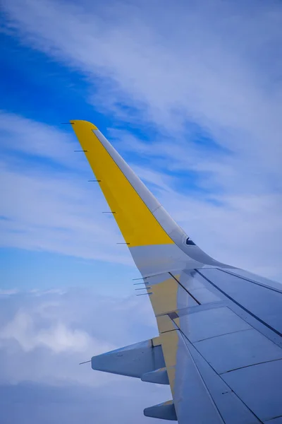 Vigo Espanha Março 2018 Parte Traseira Avião Passageiros Pleno Voo — Fotografia de Stock