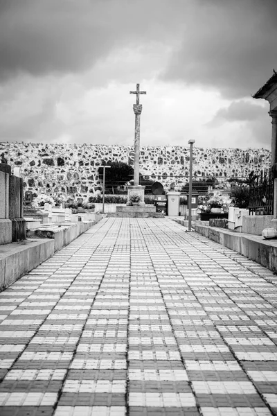 Caminha Portugal Mayo 2018 Cementerio Municipal Del Pueblo Católico Con —  Fotos de Stock