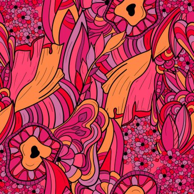 Soyut süsler ile sorunsuz vektör desen arka plan