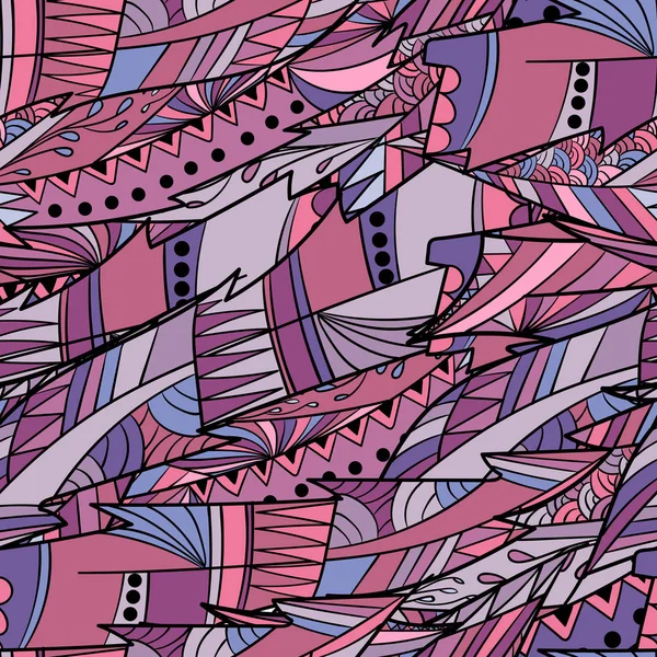 抽象的な羽とのシームレスなパターン背景 — ストックベクタ