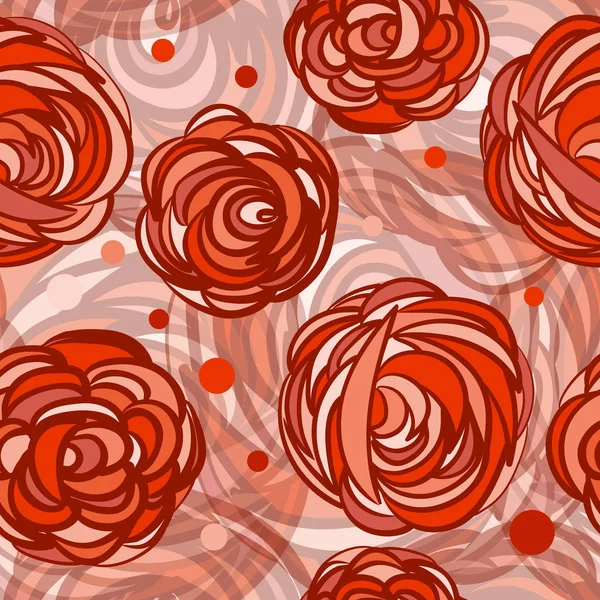Nahtloser Hintergrund mit Mustern abstrakte Rosen Blumen — Stockvektor