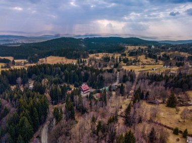 Çek Cumhuriyeti 'nde Horni Maxov' un yukarıdan görüntüsü