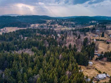 Çek Cumhuriyeti 'nde Horni Maxov' un yukarıdan görüntüsü