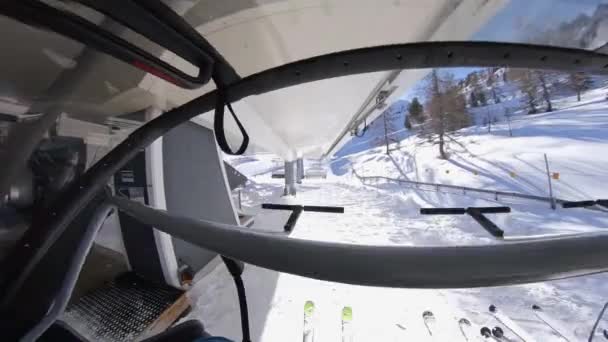 オーストリアのHochoetz オーストリアでスキーリフト — ストック動画