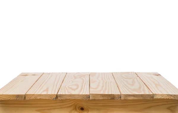 Wood Table White Background — Stock Photo, Image