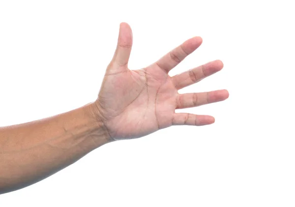 Homem mão no fundo branco — Fotografia de Stock