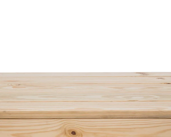 Beyaz arkaplanda tahta masa üstü — Stok fotoğraf
