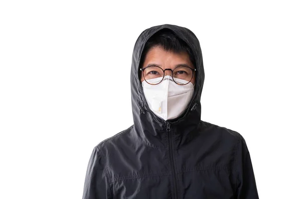 Asian Man Wearing Surgical Mask Prevent Flu Disease Corona Virus — Stock Photo, Image