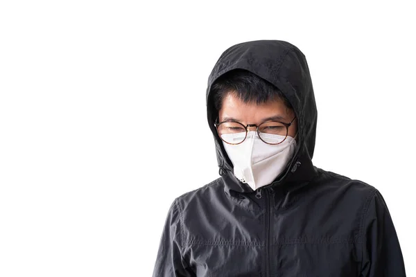 Homme Asiatique Portant Masque Chirurgical Pour Prévenir Grippe Corona Virus — Photo