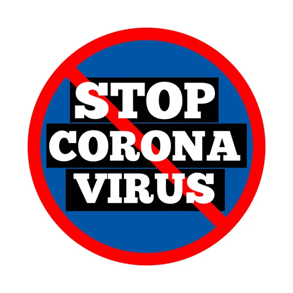 Stop Corona Virus Segno Sfondo Bianco — Foto Stock