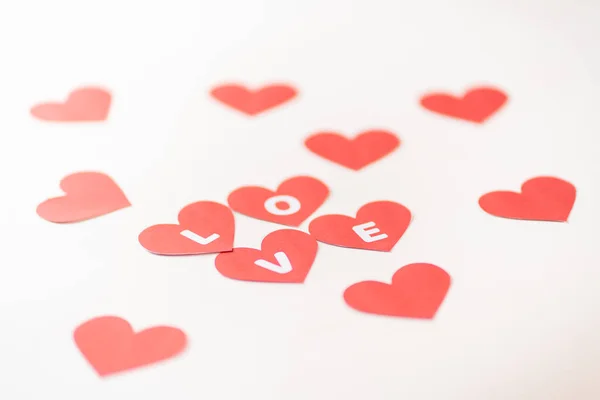 Red Heart Shaped Paper Decoration Valentine Day — Stock Photo, Image