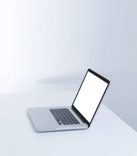 Laptop Computer Desk Isolated Screen Mockup — Stock Photo, Image