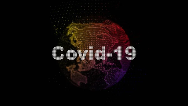 Covid 19数字图形地球仪 — 图库照片