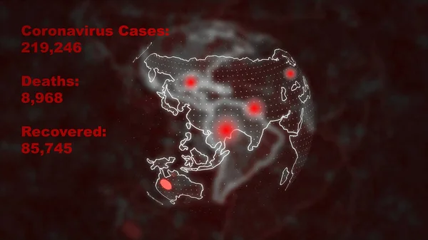 World Report Coronavirus Covid Record Digital Graphics Globsphere — стокове фото