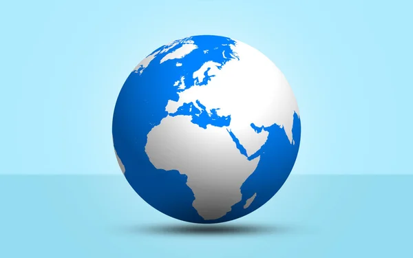 Render Globe Sphere Blue Background — Stock Photo, Image