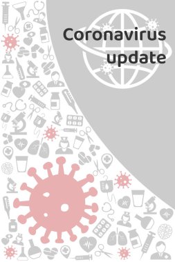 Coronavirus ve web şablonu, broşür, kitap kapağı, rapor için tıbbi simge tasarımı