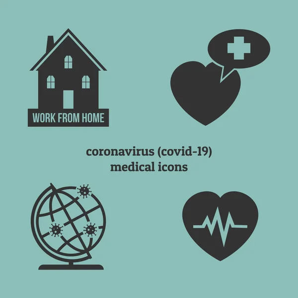 Covid 19医疗图标概念 考罗纳威病毒正在影响着世界上许多国家和地区 — 图库矢量图片