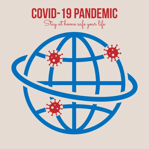 Covid Pandemic Location Pin World Map Logo Icon Coronavirus Affecting — Stock Vector