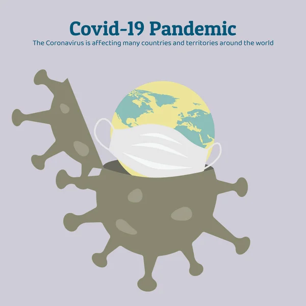 Covid Розробка Логотипу Вакцини Коронавірус Впливає Багато Країн Територій Цілому — стоковий вектор