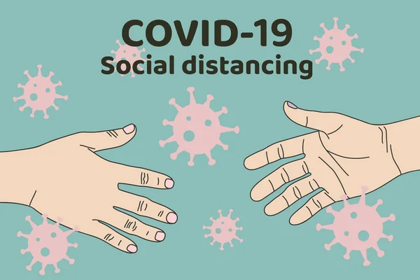 Hand Covid Pandemic Coronavirus Affecting Many Countries Territories World — Stock Vector