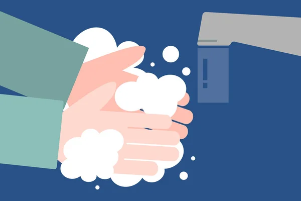 用肥皂洗手 矢量格式 — 图库矢量图片