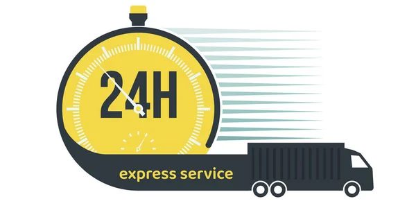 Hour Express Delivery Shipping Cargo Transport Service — Stock Vector