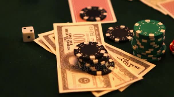 Покерные фишки B-2 — стоковое видео
