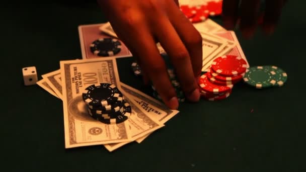 Poker fişleri B 3 rulo — Stok video