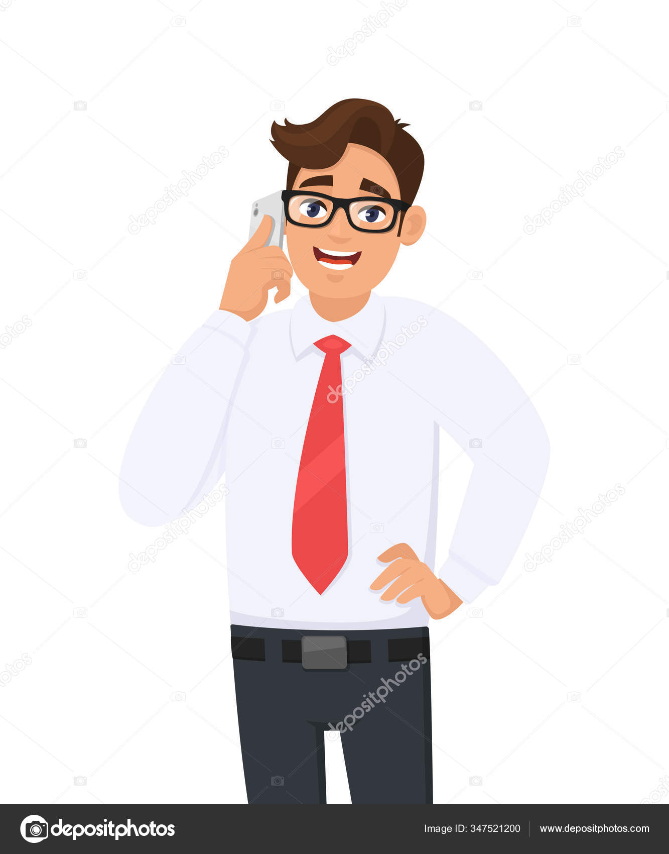 Young Man Speaking Talking Mobile Cell Smart Phone While Holding Stock  Vector Image by ©mathibfa #347521200