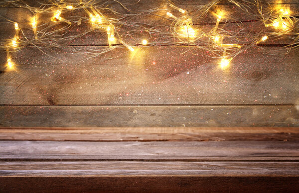 Christmas warm gold garland lights 