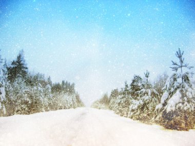 Rüya gibi ve soyut kış manzarası