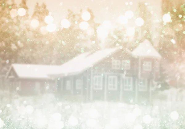 Dreamy and abstract magical winter landscape background — Stock Photo, Image