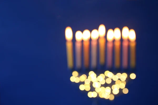 Imagen abstracta y borrosa de vacaciones judías Hanukkah — Foto de Stock